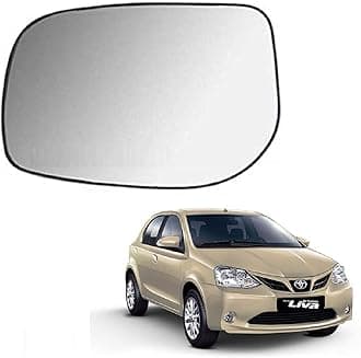 Auto Spare World Left Side Mirror Glass Compatible With Toyota Etios Liva 2010-2016 Set of 1 Pcs.