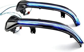 2pcs Dynamic Sequential Blink Compatible with B-MW G38 G12 G20 G30 G31 G32 G14 G15 G16 G11 G12 M5 F90 5 6 7 8 3 Series LED Side Mirror Turn Signal Light Assembly-Blue and Yellow