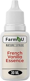 FARM4U French Vanilla Flavour Baking Essence for Cake, Ice-Cream, Chocolates, Milkshakes- 30ML ( Use 2-3 Drops Essence for 250 Grm Cake)