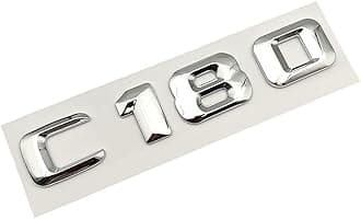 SCHAAN 3D ABS Chrome Letters Car Rear Trunk Emblem Badge Sticker C43 C180 C200 C220 C300 C350 Logo Fit For Mercedes W205 W204 Accessories Car Stickers (Color : C180)