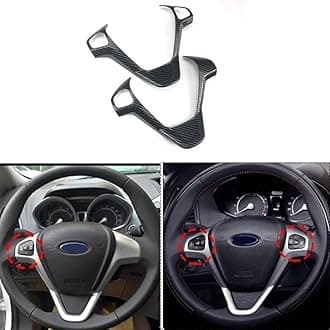 Vuzmode Car Accessories Steering Wheel Cover Trim Decorative Refit Sticker, For Ford, For Fiesta MK7, For Ecosport, For Figo, For B-MAX, For KA+ steering wheel decorative sticker(B Type Silver matte)