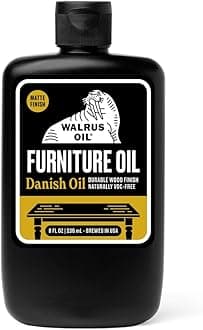 Walrus Oil - Furniture Finish Danish Oil. Tung Oil Based Wood Sealer. Naturally VOC-Free, Matte Finish, 8oz Bottle