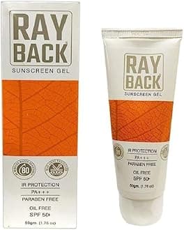 All Rayback Sunscreen Gel With Ir Protection | With Spf 50 + | Paraben Free, Oil Free | 50Gm