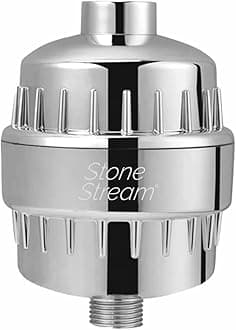 Shower Filter for Hard Water- Original StoneStream® - Water Softner Shower head filter with Vitamin C and Activated Charcoal to remove Chlorine, Heavy metals and more- For Dry Skin and Hair