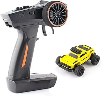 havcybin1:76 Turbo Racing Scale Monster Truck RTR Remote Control Mini Model Car Full Proportional RTR Kit Toys (Monster Truck Yellow)