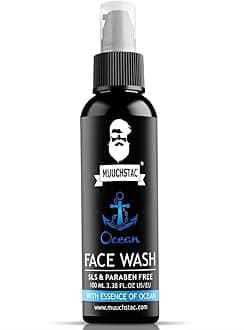 Men’s Ocean Face Wash, Anti Acne & Pimple, 12 hrs Moisturizes, All Skin Types, Skin Brightening, No SLS, Silicone and Paraben, 100 ml