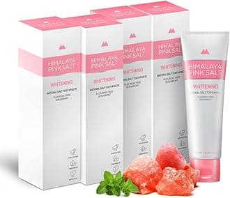 Natural Whitening Toothpaste - Fluoride Free, Natural Toothpaste for Teeth Whitening, Gum Health Care, Plaque Remover - Spearmint Flavor, 3.9 oz (Pack of 4)