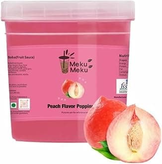 Meku Meku Popping Boba Delicious Peach Flavour Juice 1.3kg (Imported)