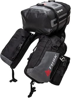 TUSK Excursion Rackless Luggage System w/Small Dry Duffel & Bottle Holders 690-701 Heat Shield Black/Grey