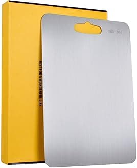 VEWIKZY® | Stainless Steel 304 Food Grade Chopping Cutting Board | Heavy Duty Safe Durable Food-Grade Chopping Cutting Board for Fruits Vegetables, Meat, Cheese Pizza Breads | Pack of 1 Medium