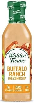 Walden Farms Buffalo Ranch Dressing & Dip – Calorie-Free, Gluten-Free, Low Carb, Keto-Friendly, Sugar-Free, Fat-Free, Dairy-Free Spicy Buffalo Ranch Flavor – 12 oz Bottle