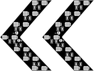 2PCS 14-SMD LED Arrow Panel Lights, Auto Parts Concealed LED Marker Clearance Light for Car Rearview Mirror Indicator Turn Signal Sequential Light Bulb Motorcycle Tail Lights (Green)