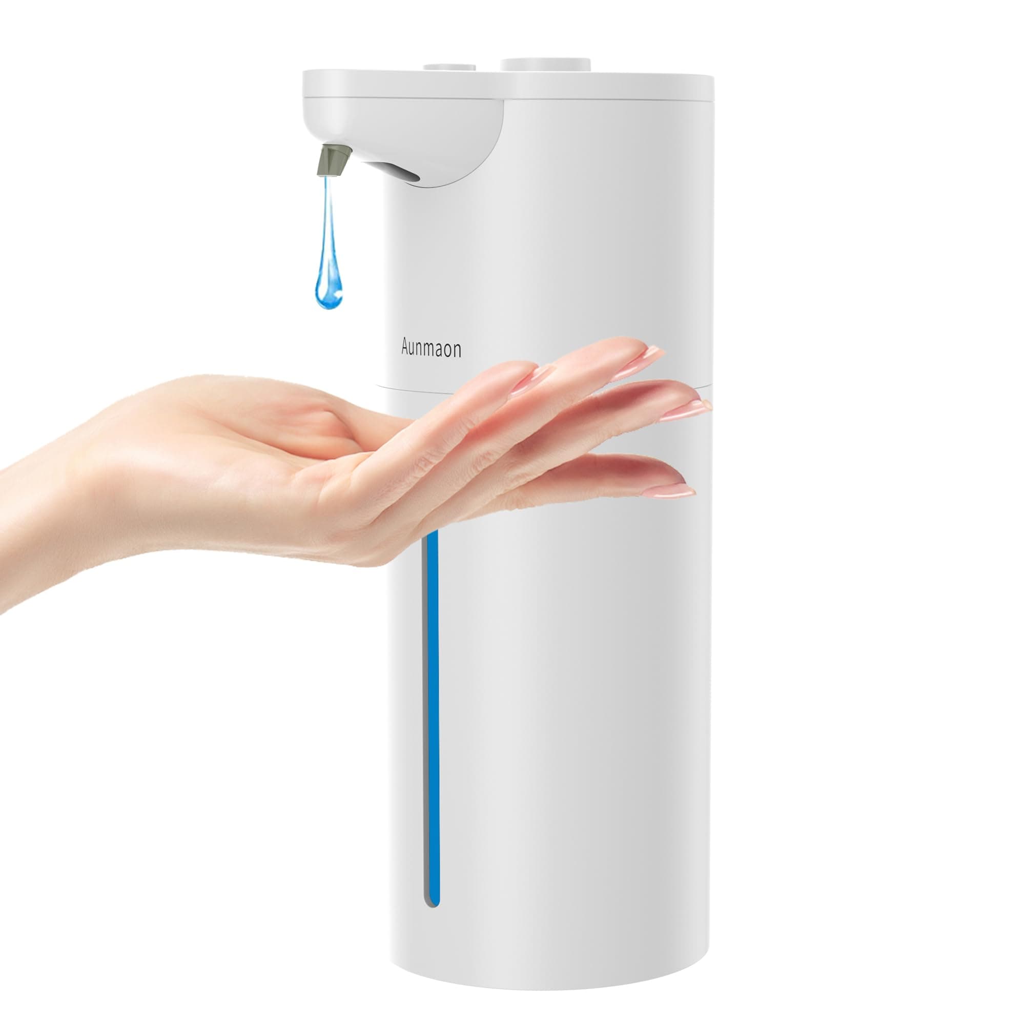 Aunmaon Automatic Soap Dispenser Touchless, Modern, Kitchen & Bathroom, Hands-Free, Adjustable Volume, Long Battery Life, Compatible with Thick & Thin Soap, Easy for Toddlers, Clog-Free, White