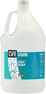 Dish Soap - Liquid Dishwashing Soap with Vitamin E and Aloe for Home & Kitchen Sink - No Gloves Required Kitchen Soap for Sensitive Skin - 1 Gal Refill Lemon Mint