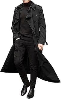 Men Trench Coat Winter Long Jacket Double Breasted Overcoat Men's Classic Wool Trench Overcoat Long Coat Jackets
