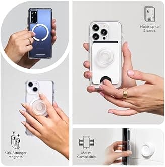 PopSockets Phone Grip Compatible with MagSafe, Phone Holder, Wireless Charging Compatible - Gem Brooch Jade