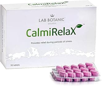 LAB BOTANIC BAVARIA CalmiRelax Vitamin Supplements | StressCalm for Relief of Stress | Enhances Sleep & Mental Focus | Natural Stress Relief Tablets | Improves Well-being & Health - 30 Tablets