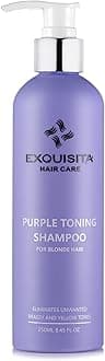 Purple Toning Shampoo for Blonde Hair 250ml - Silver Shampoo - Purple Shampoo - No Yellow Shampoo eliminates Brassy Tones -Vegan