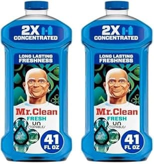 Mr. Clean 2X Concentrated Multi Surface Cleaner with Unstopables Fresh Scent, All Purpose Cleaner, 41 fl oz (Pack of 2)