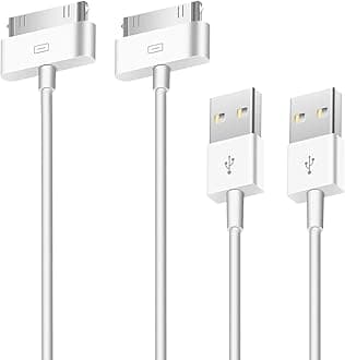 Trenro 2pcs 30 Pin USB Sync Charging Cable Cord Replacement for Old Apple iPhone 4/4S 3G/3GS, iPad 1/2/3,iPod Nano/iPod Touch