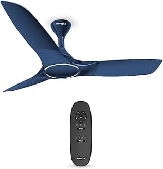 Havells 1200mm Stealth BLDC Ceiling Fan | Voice Controlled, Remote Controlled, High Air Delivery Fan, 5 Star Rated | Upto 60% Energy Saving, 2 Year Warranty | (Pack of 1, Indigo Blue)