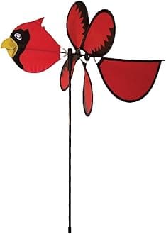 In the Breeze 2815 — Baby Cardinal Ground Spinner — Small Wind Spinner for Gardens, Planters, Flower Pots, Yards