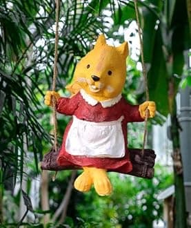 Poly-Resin Hanging Decor for Garden, Home, Gift (Chef Squirrel)