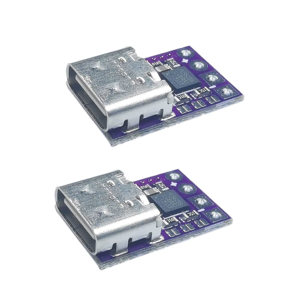 Delinx 2PCs USB-C Type-C PD Trigger Module Supports PD 2.0 3.0 Output DC 5, 9, 12, 15, 20 Volts 100W (PD to 5/9/12/15/20V)
