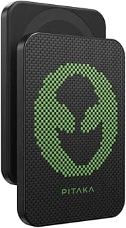 pitakaMagsafe Power Bank 5000mAh, 15W Wireless Portable Charger Fast Charging, Compatible for iPhone & Samsung Devices Aramid Fiber Magnetic Qi2 (Alien)