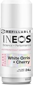 – INEOS Skin Science - All Day + All Night 24H Freshness + Protection Antiperspirant Deodorant Roll On White Orris + Cherry - With SkinActiv Cooling Tech™ - Plant Powered 50ml