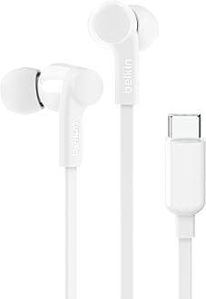 SoundForm Headphones - Wired In-Ear Earphones With Microphone - Wired Earbuds For iPad Mini, Galaxy & More With USB-C Connector (USB-C Headphones) (White)