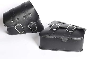 Vechkom Motorcycle Saddle Bags Side Bags Saddlebags Softail PU Leather for Harley Sportster Waterproof