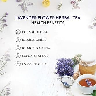 Sorich Organics Lavender Flower Herbal Tea 50gm | Dried Lavender Buds | Improves Sleep & Relieves Stress | Promotes Hair Growth | Rich in Vitamin A | Natural Immunity Booster | Herbal Calming Tea