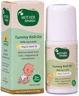 Tummy Roll On for Baby, Colic Relief and Digestion, 100% Ayurvedic, Hing & Saunf,