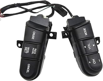 Malcayang Steering Wheel Cruise Control Switch, Push Button, Black, Manual Operation