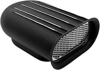 Single Quad Carb 4 Barrel Air Scoop, HILBORN Style, 5 FINNED - BLACK (Black)
