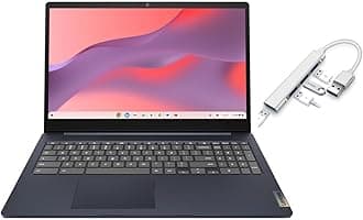 IdeaPad 3i Chromebook 15.6” FHD Display | Intel Celeron N4500 | Intel UHD Graphics | HDMI | Abyss Blue | 8GB RAM | 64GB SSD | Chrome OS | Bundle with USB 3.0 Hub