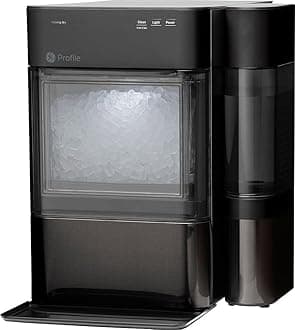 GE Profile Opal 2.0 with 0.75 Gallon Tank, Chewable Crunchable Countertop Nugget Ice Maker, Scoop included, 38 lbs in 24 hours, Pellet Ice Machine with WiFi & Smart Connected, Black Stainless Steel