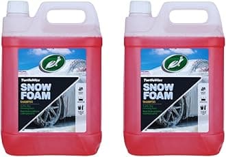 Turtle Wax Snow Foam, Thick, PH balanced Car Shampoo. 5L, Pack of 2, Cherry Scented, Streak Free Formula Safe for All Paint, Tyres, Wheels and Trim, Perfect for Overall Car Cleaning