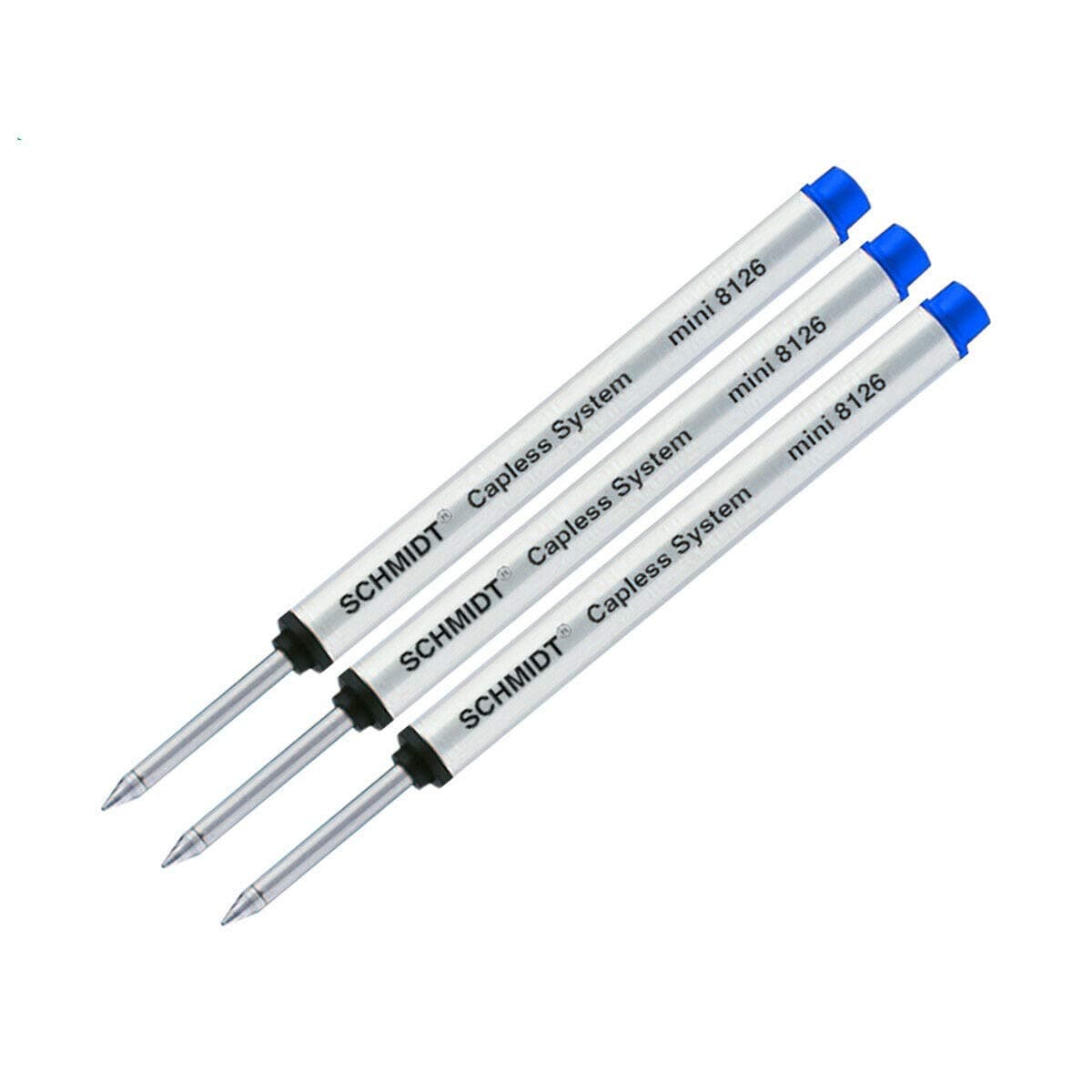 Lanier Pens Refill Combo Pack - 3 Schmidt 8126Mini Capless System Rollerball Refill Blue Fine Tip