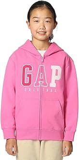 GAP Girls' Logo Hoodie Hooded Full Zip Sweatshirt
