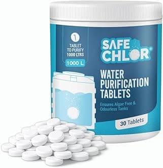 Tab 1000 | Chlorine Tablets for Water Tank of 1000 Ltrs | Water Purification Tablets for Overhead, Underground Water Tanks | Stable Chlorine | 30 Tablets Economy Pack for Total 30000 Ltrs