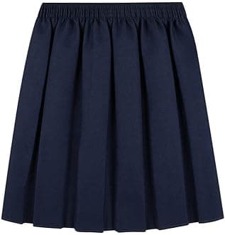 UK School Uniform Girls Summer Formal Dress Bottom Full Elastic Box Pleat Skirt Only Uniform