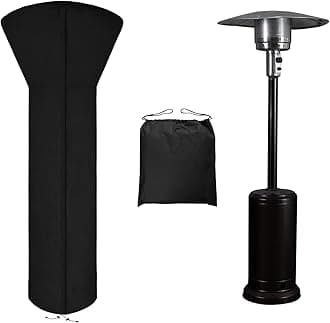 Easy-Going Patio Heater Cover with Zipper and Storage Bag, Waterproof Outdoor Heater Cover Dustproof, UV-Resisant, Wind-Resistant (89"H x 33"D x 19"B, Black)