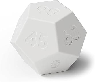 mooas Dodecagon Time Ball Rechargeable Mini Timer (White), 11 Preset Times, Desk & Study Productivity Timer, Sound/Vibrate/Mute, Easy to Use