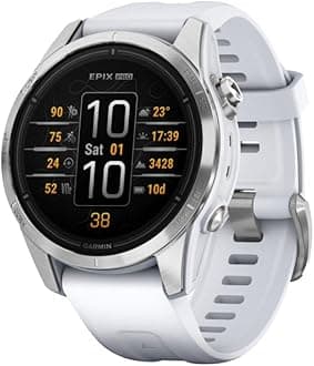 GARMIN EPIX PRO (GEN 2) STANDARD EDITION- 42MM -SILVER WITH WHITESTONE SILICONE BAND