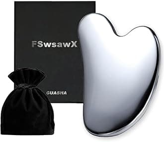 FSwsawX Terahertz Stone Gua sha Facial Tool，Natural Terahertz Gua sha Board