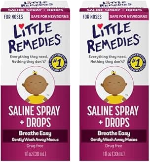 Little Noses Saline Spray Drops, 1 Fl Oz, Pack of 2
