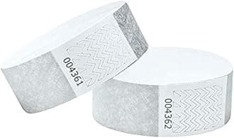 100 Pack Tyvek Wristbands Silver