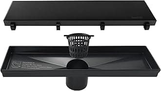 Neodrain12-Inch Linear Shower Drain- with 2-in-1 Flat & Tile Insert Cover, 304 Stainless Steel Rectangle Shower Floor Drain,Floor Shower Drain,Shiny Black